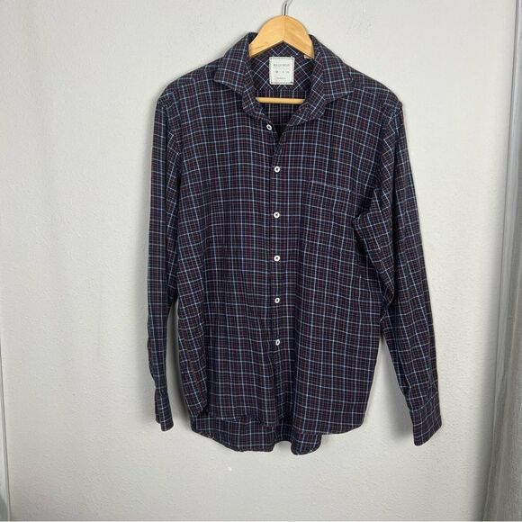 Billy Reid plaid button down blue and orange size medium Men's Shirt Longsleeve - Picture 1 of 6